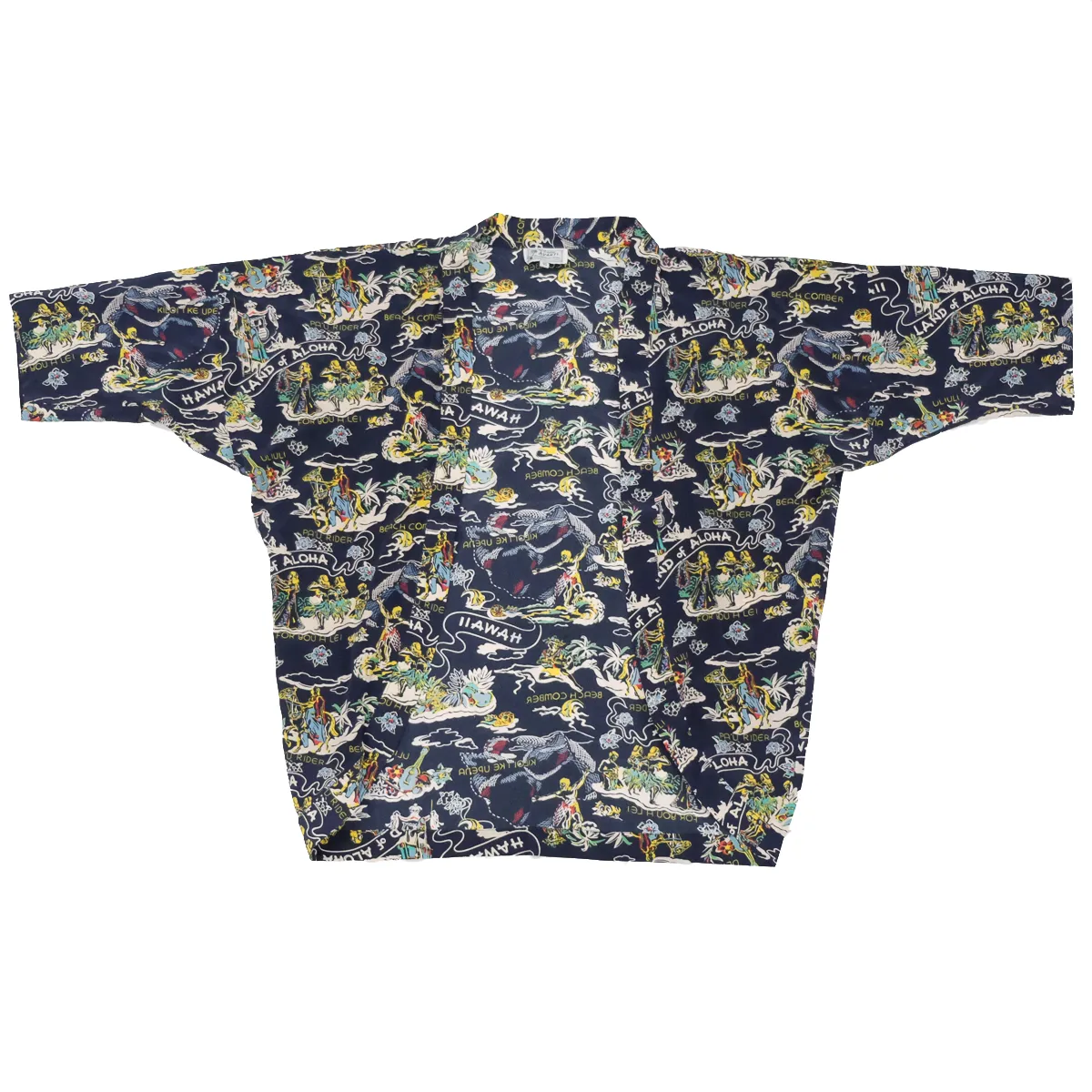 Land of Aloha (Kimono Cover-Up) - Navy