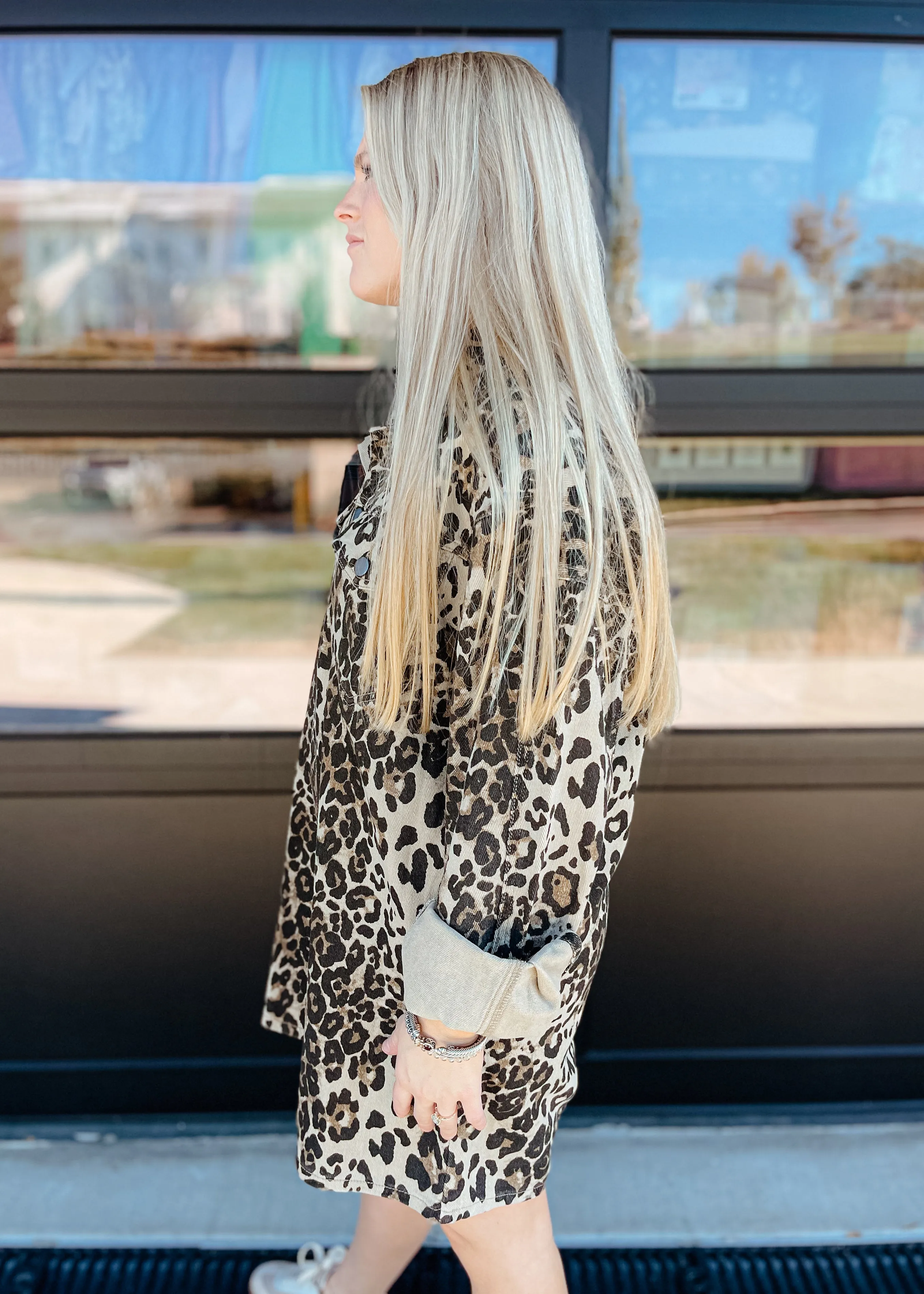 Lane Button Down Leopard Romper