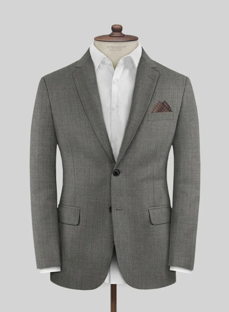 Lanificio Zegna Trofeo Sharkskin Mid Gray Wool Jacket