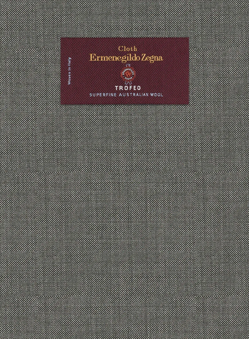 Lanificio Zegna Trofeo Sharkskin Mid Gray Wool Jacket
