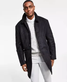 Lauren Ralph Lauren Men's Lefferts Classic Fit Faux Shearling Overcoat Black 46L