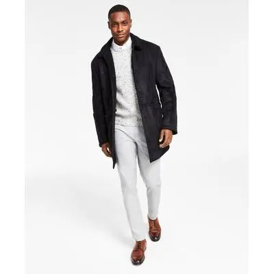 Lauren Ralph Lauren Men's Lefferts Classic Fit Faux Shearling Overcoat Black 46L