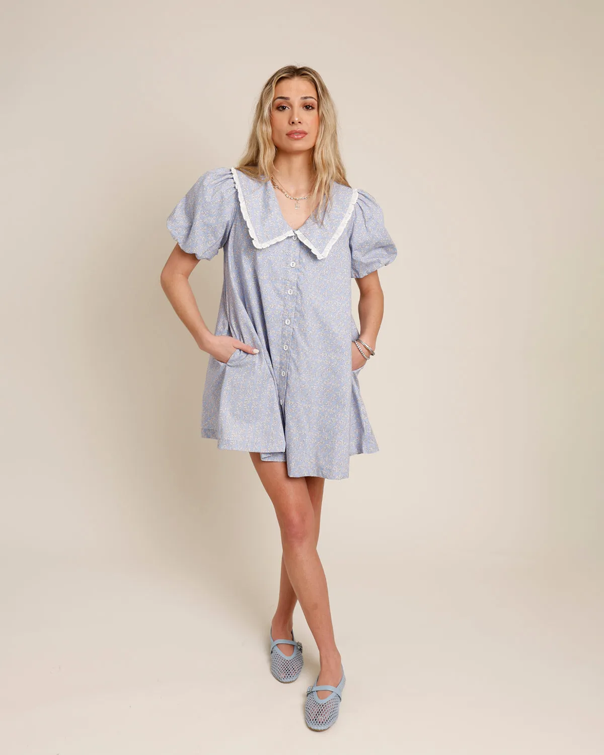 LONDON BABYDOLL MINI DRESS