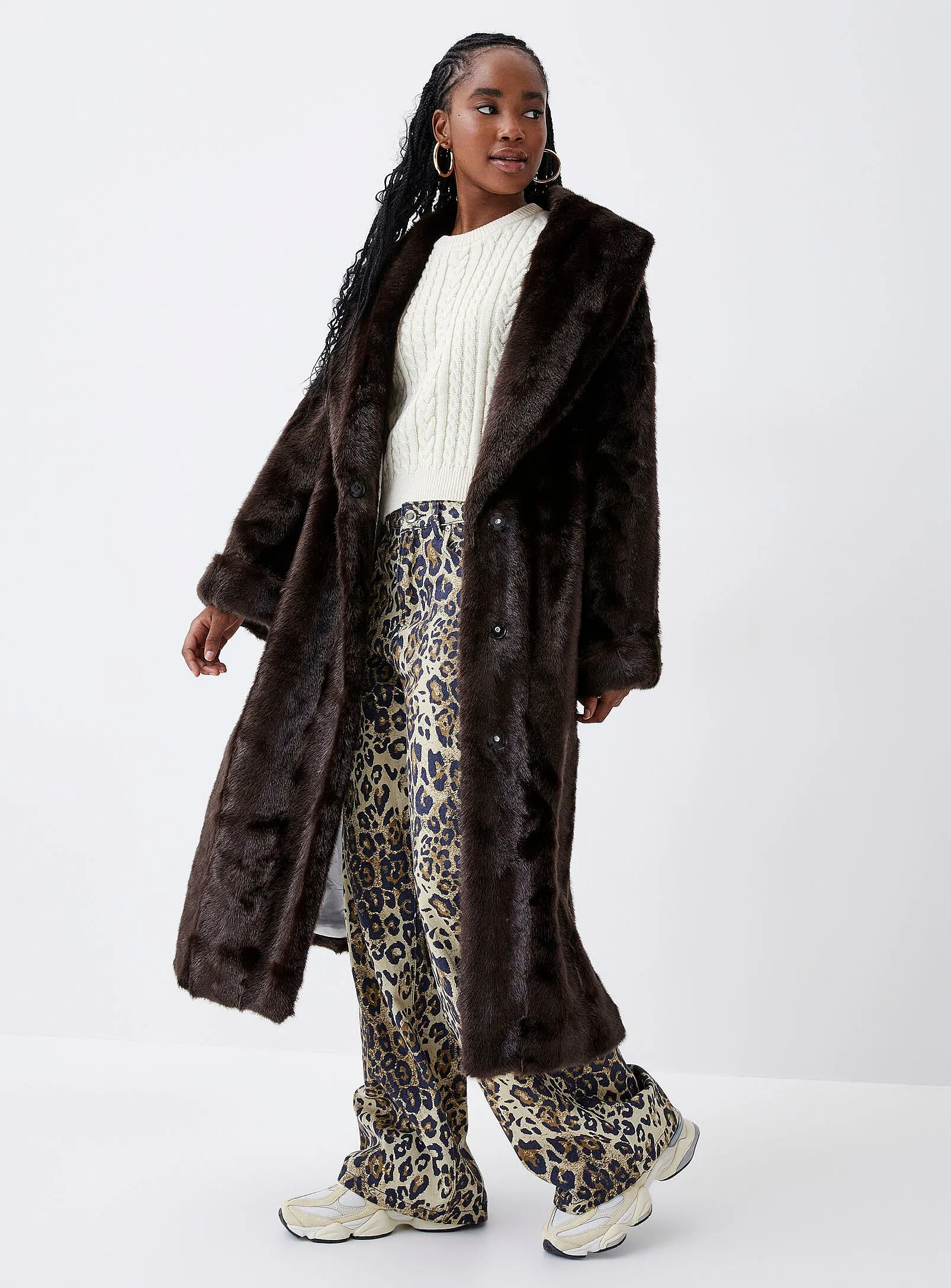Long Faux Mink Coat