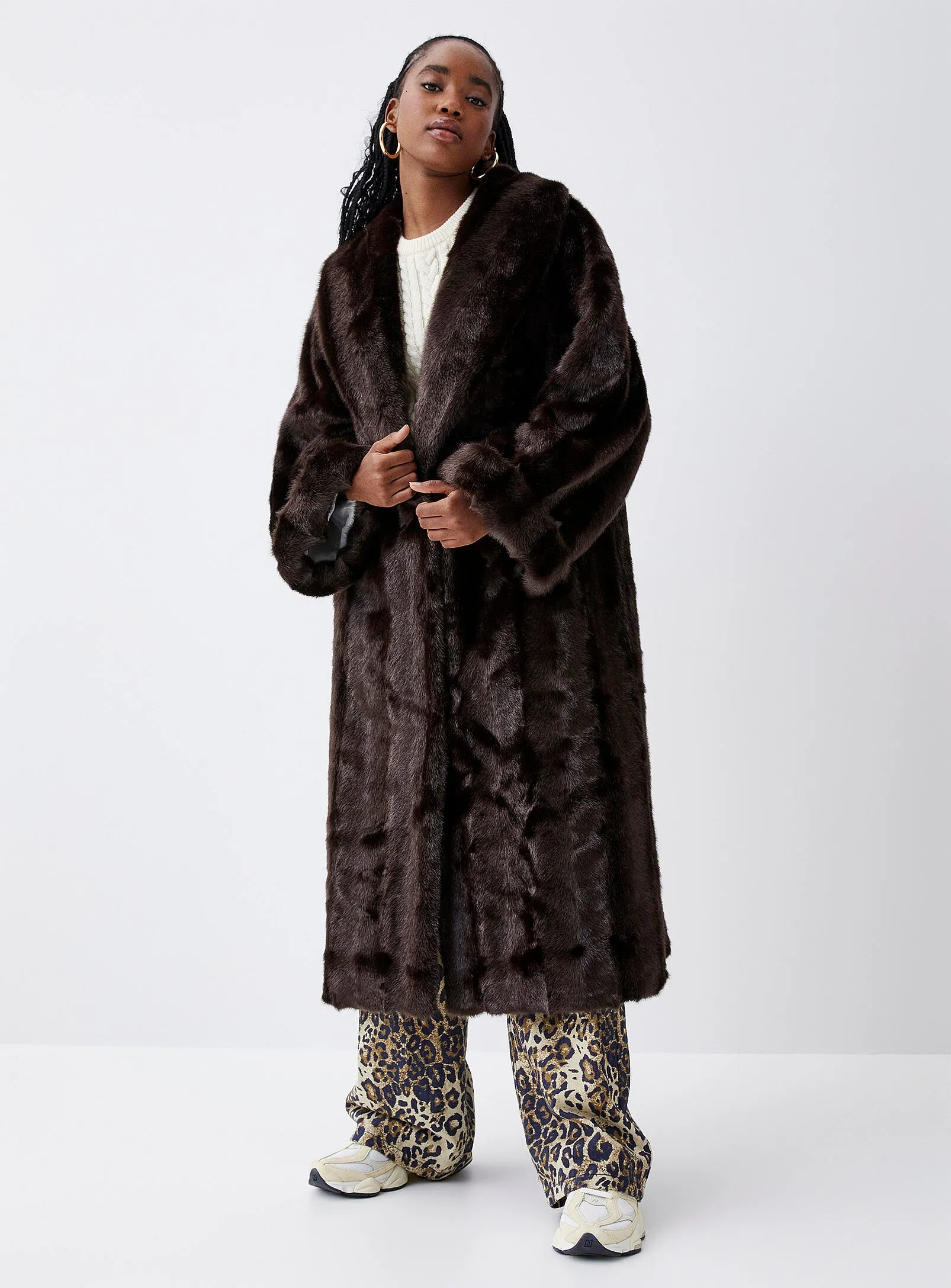 Long Faux Mink Coat