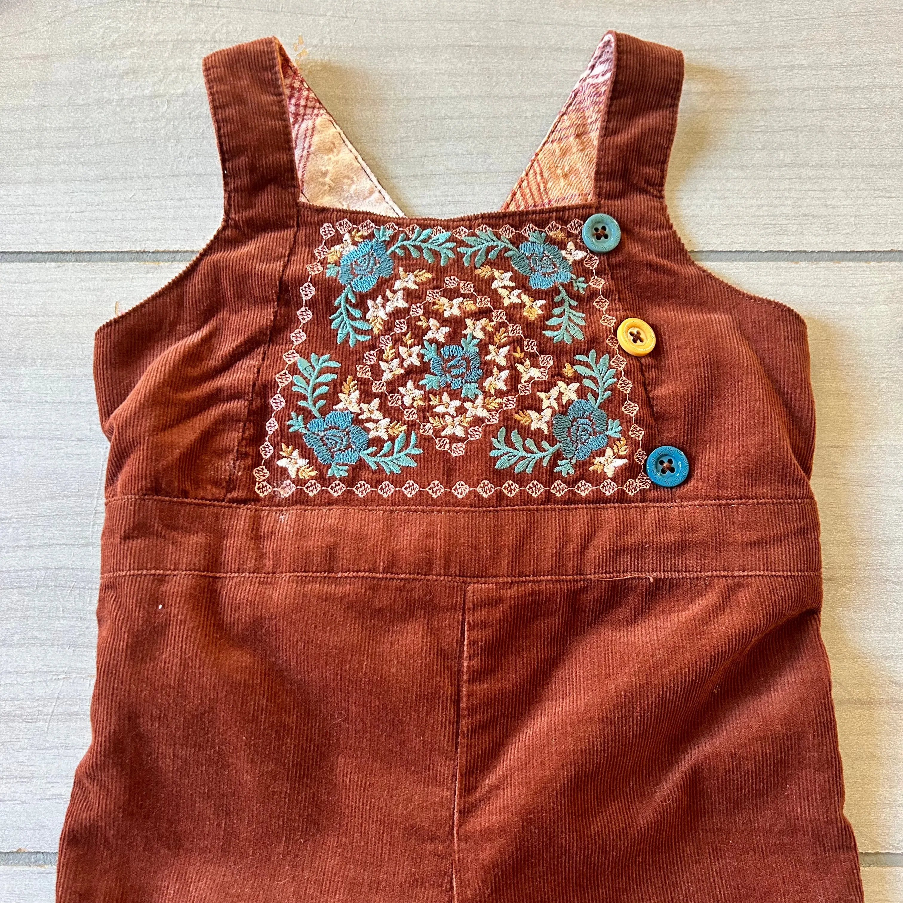Matilda Jane Brown Embroidered Corduroy Romper
