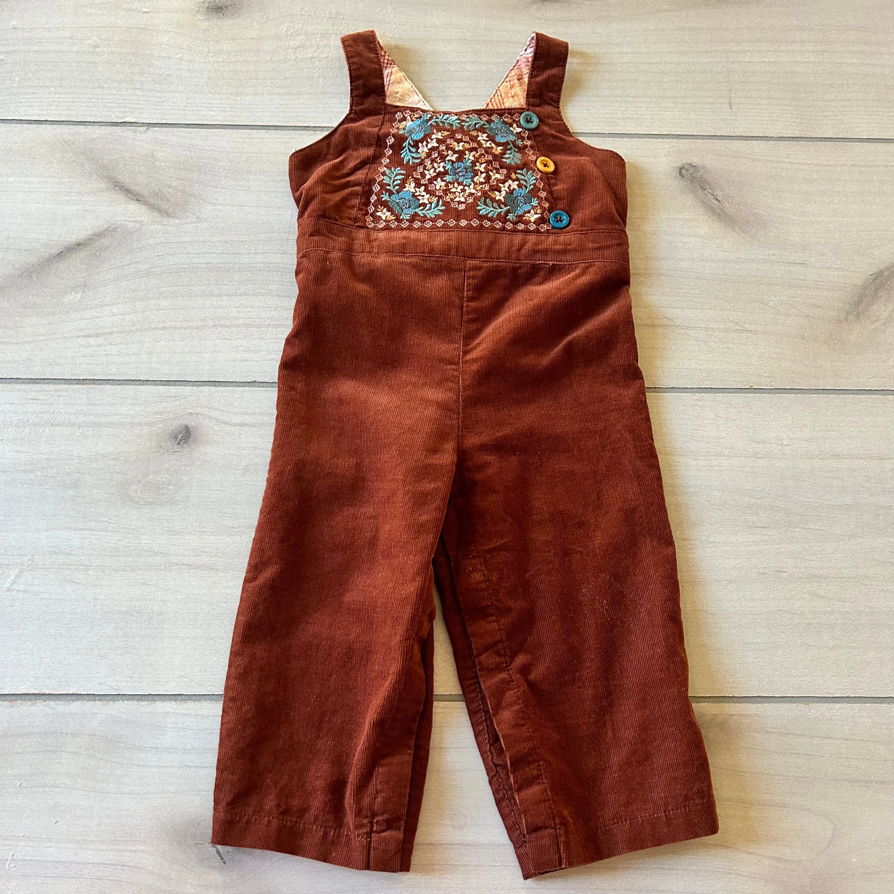 Matilda Jane Brown Embroidered Corduroy Romper