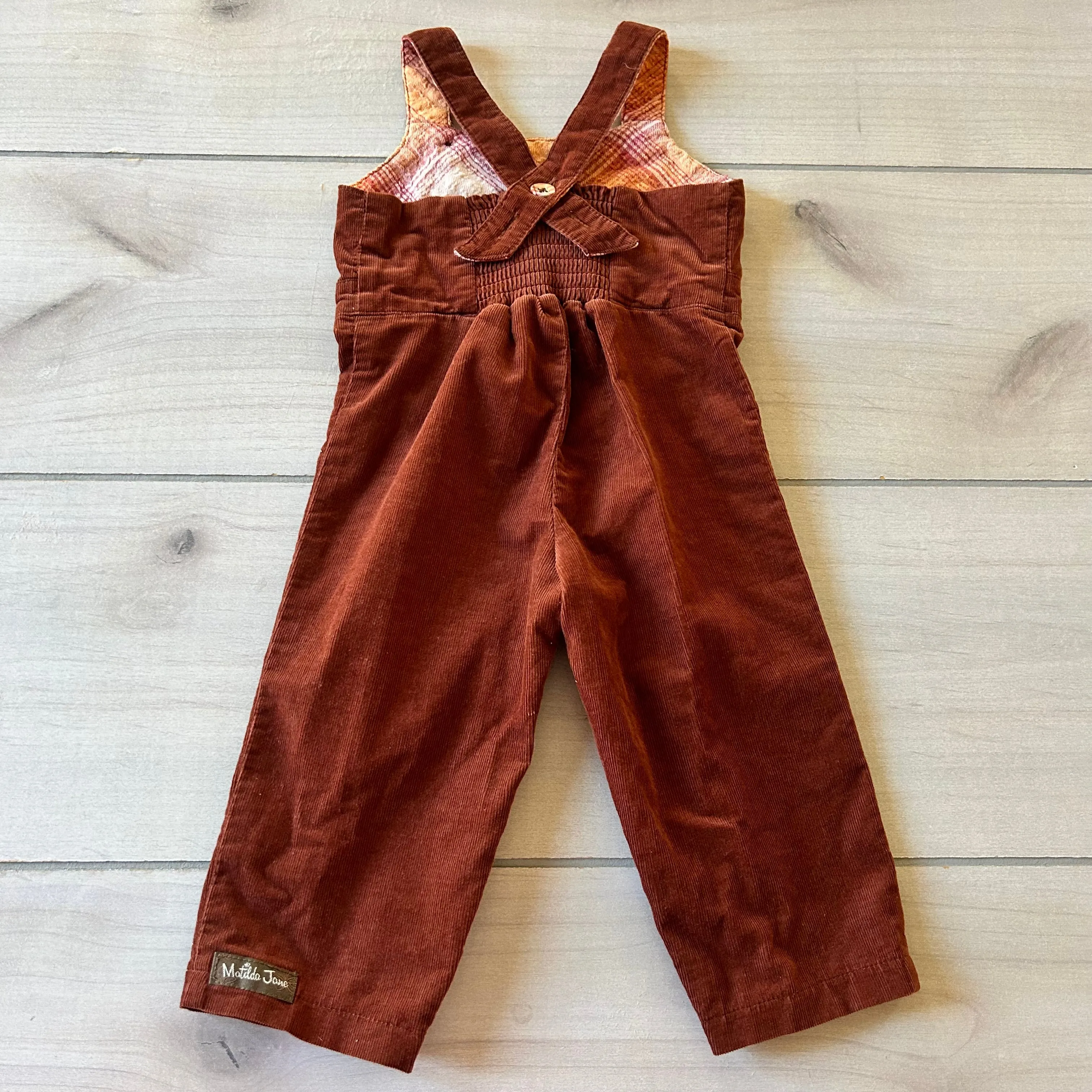 Matilda Jane Brown Embroidered Corduroy Romper