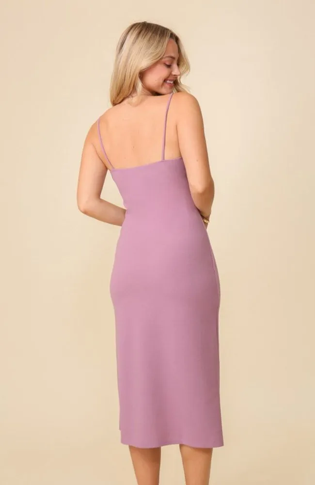 Mauve Bodycon Midi Dress
