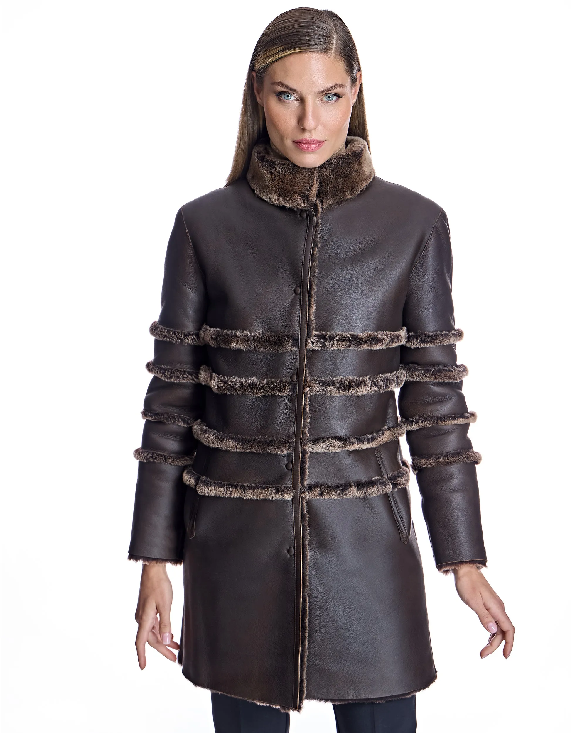 Maximilian Horizontal Shearling Jacket