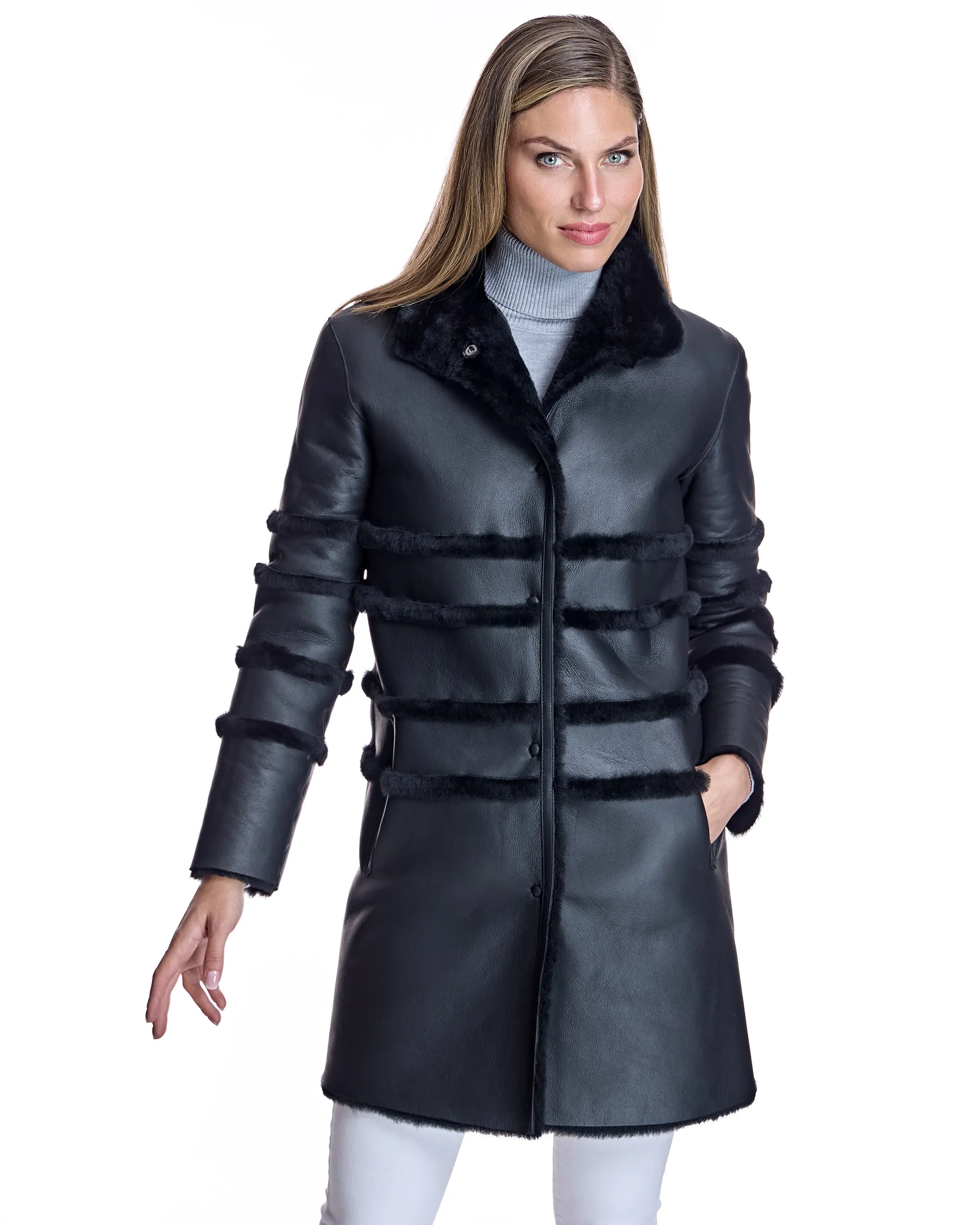 Maximilian Horizontal Shearling Jacket