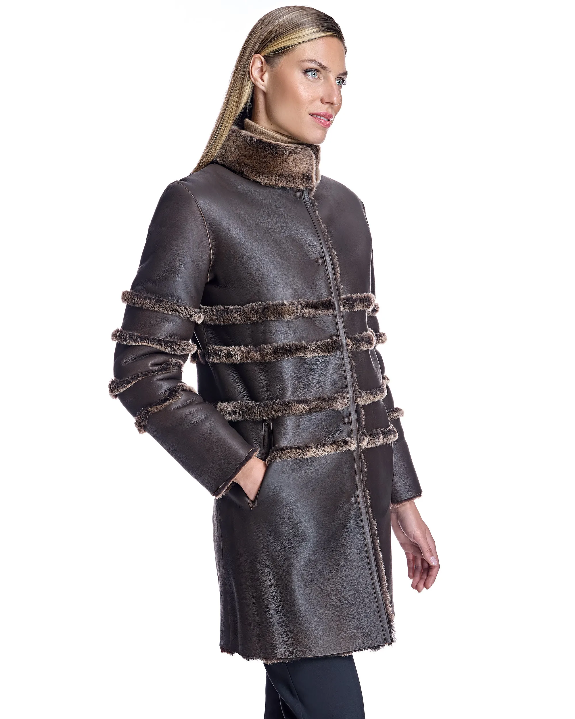 Maximilian Horizontal Shearling Jacket