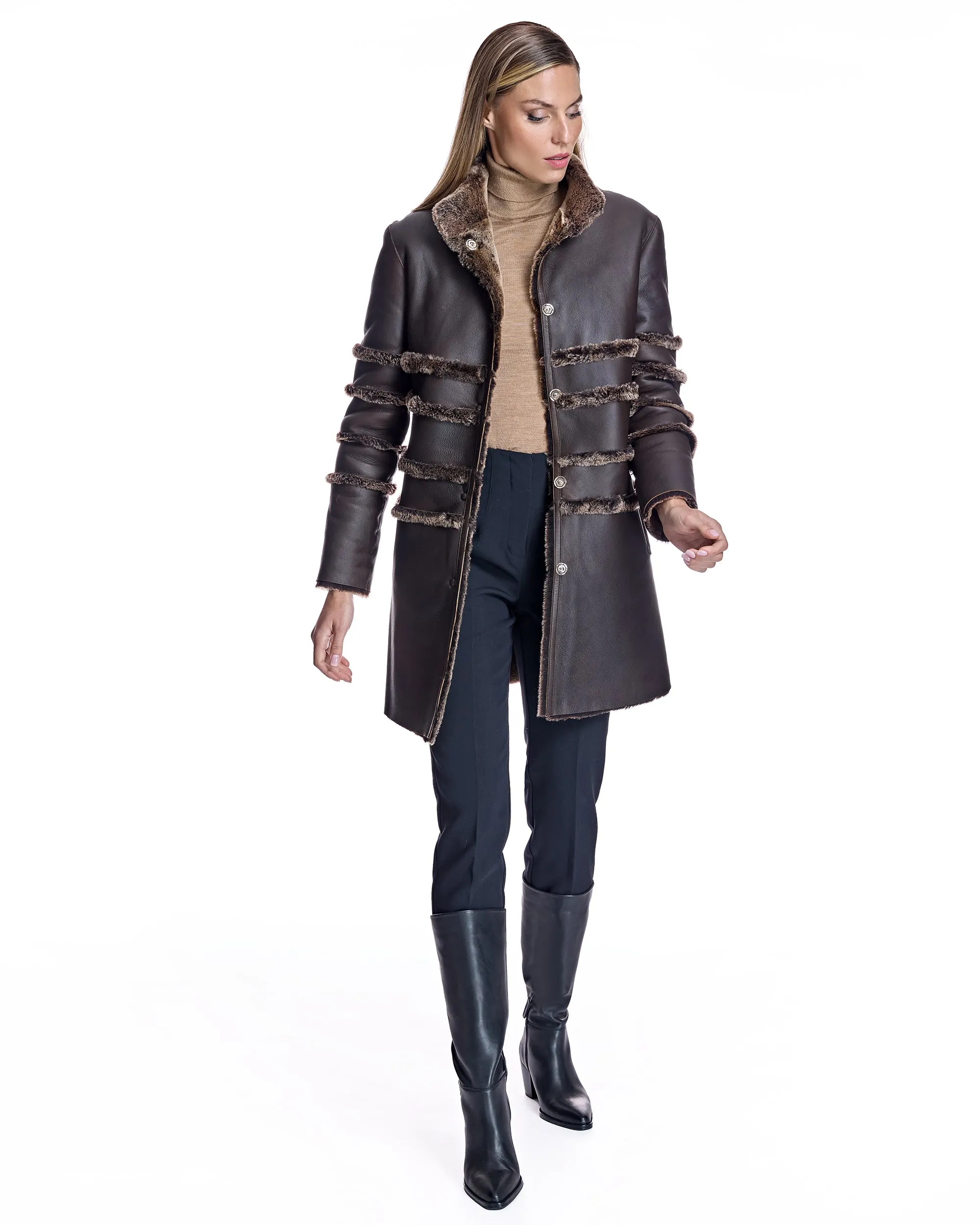 Maximilian Horizontal Shearling Jacket