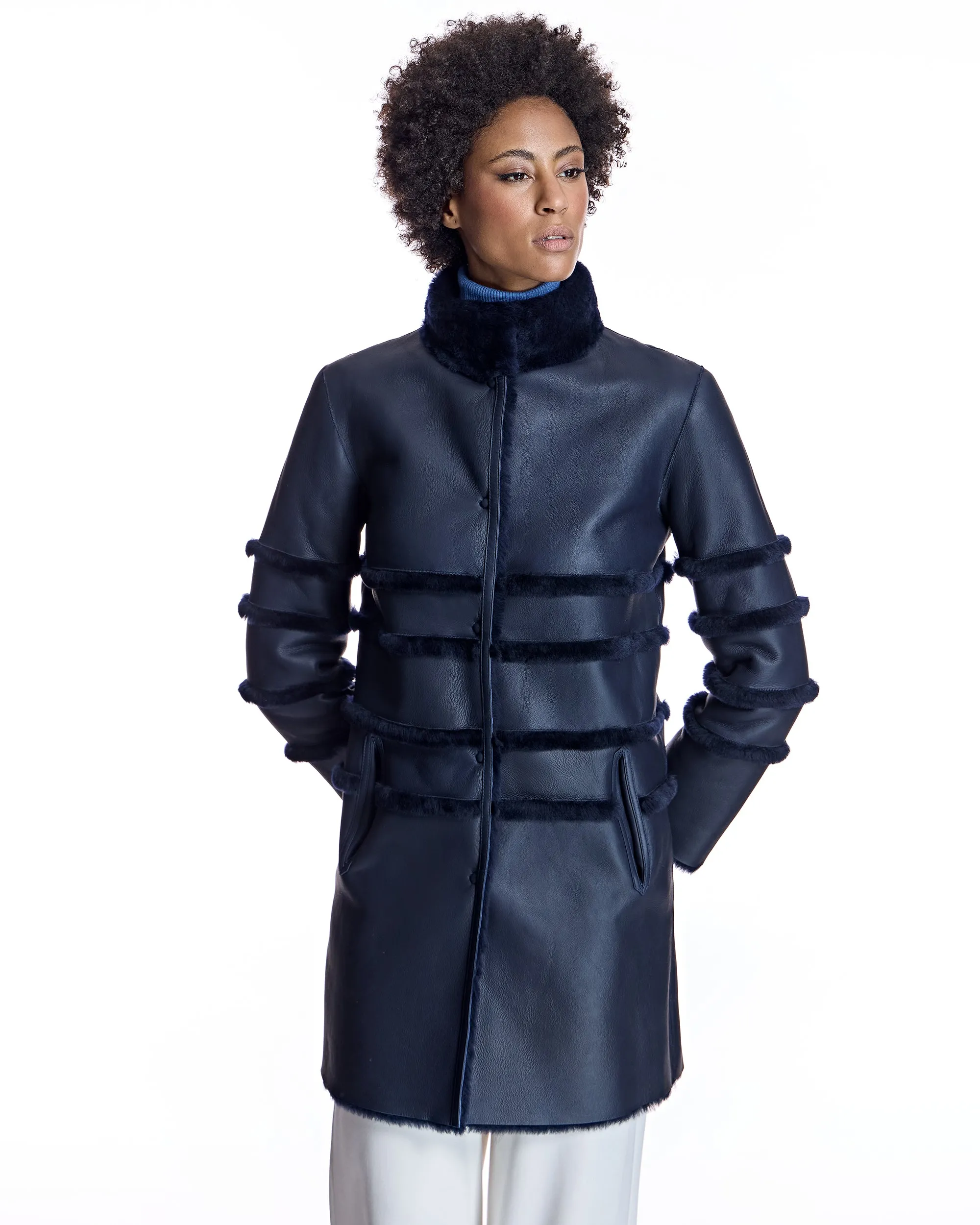 Maximilian Horizontal Shearling Jacket