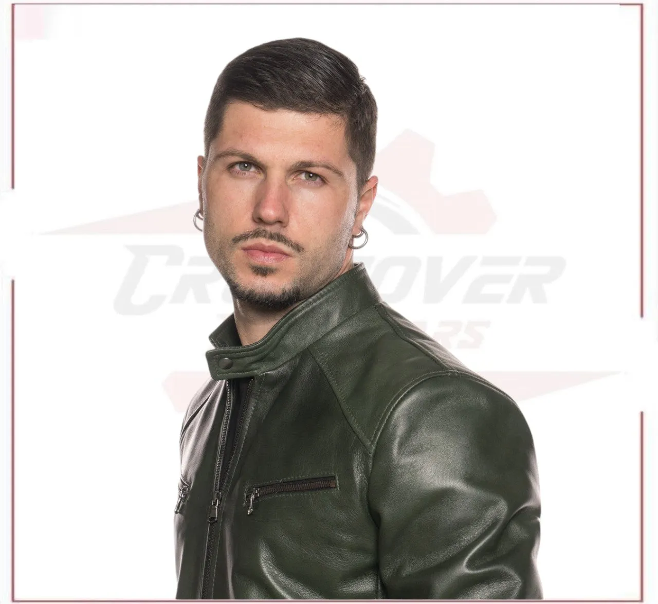 Men's Jacket in Genuine Green Leather