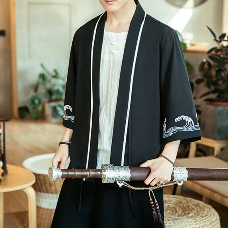 Mens Kimono Shirt Pattern 'Kanagawa'