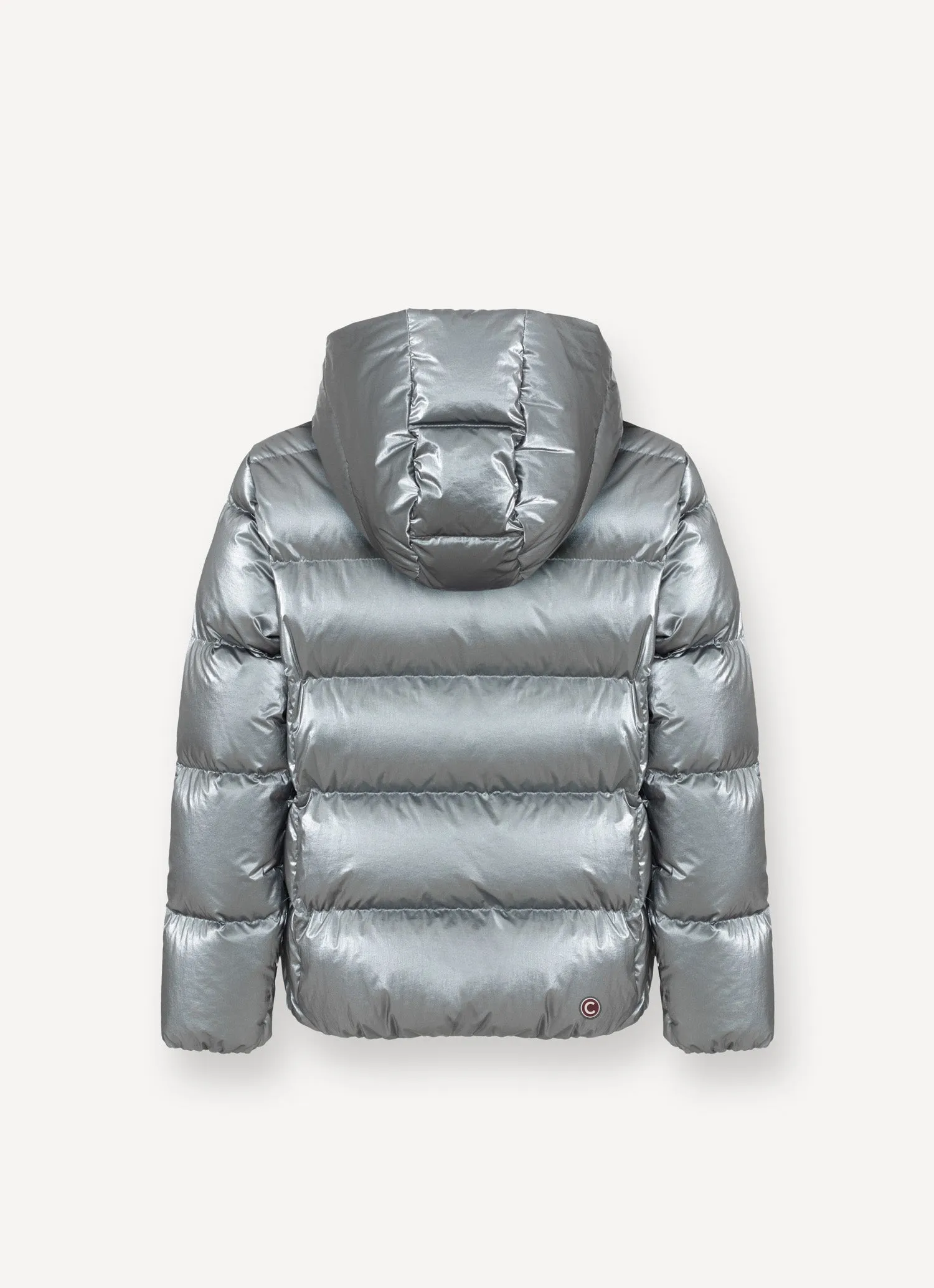 Metallic Puffer Parka with Hood