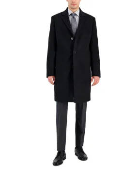 Michael Kors Mens Classic fit Overcoat Coat 44 L Black Solid