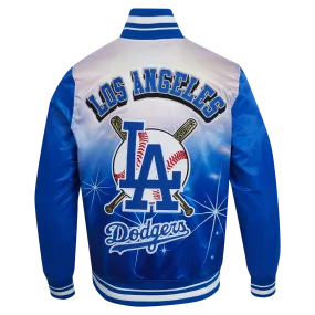 MLB LOS ANGELES DODGERS SUBLIMATED MEN'S SATIN JACKET-MIDNIGHT SKY (ROYAL BLUE)