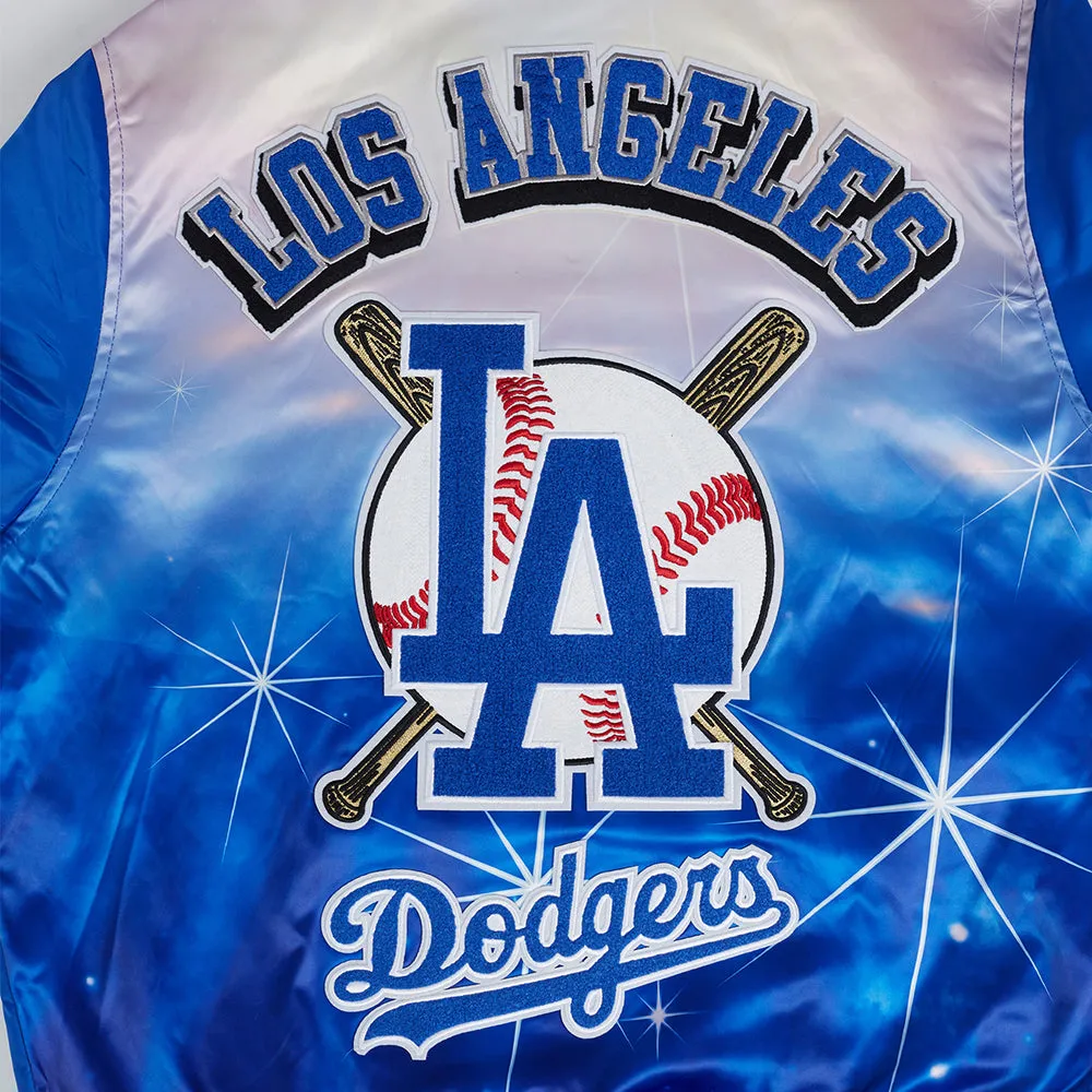 MLB LOS ANGELES DODGERS SUBLIMATED MEN'S SATIN JACKET-MIDNIGHT SKY (ROYAL BLUE)
