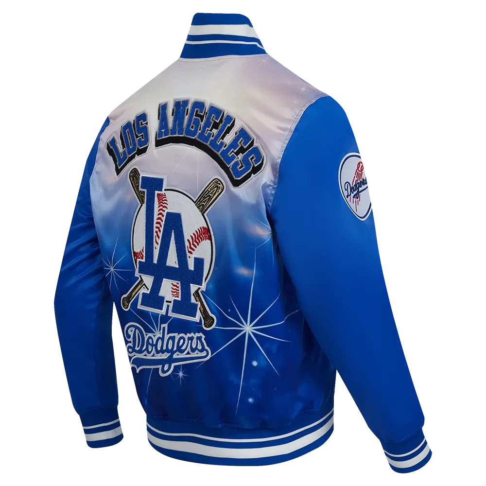 MLB LOS ANGELES DODGERS SUBLIMATED MEN'S SATIN JACKET-MIDNIGHT SKY (ROYAL BLUE)