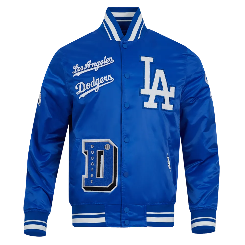 MLB LOS ANGELES DODGERS SUBLIMATED MEN'S SATIN JACKET-MIDNIGHT SKY (ROYAL BLUE)