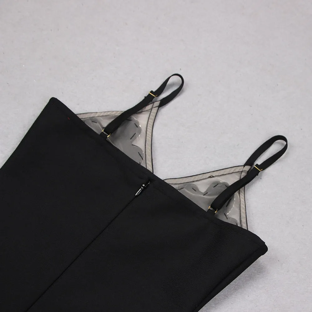 Moving Along Embellished Mini Black Dress