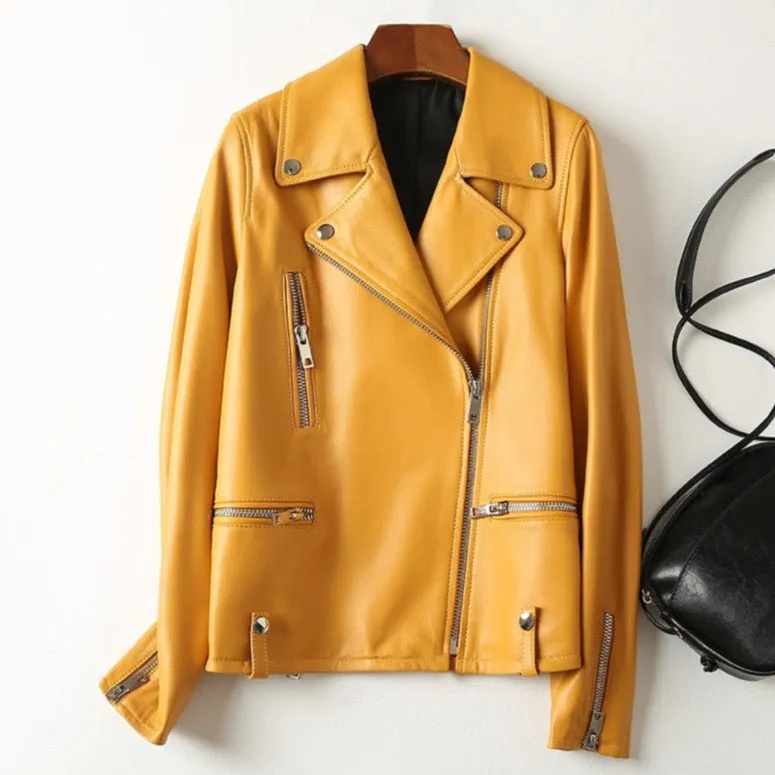 Nadia Faux Leather Biker Jacket - 3 Colors