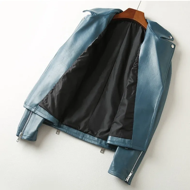 Nadia Faux Leather Biker Jacket - 3 Colors