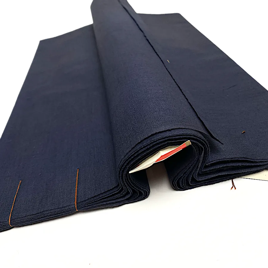 Navy Cotton from Japan, Still Tied Mini-Bolt Vintage Solid Yukata-Like 14.5" Wide  #253