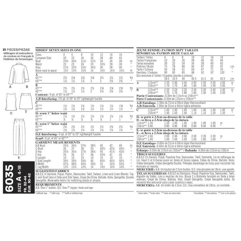 Newlook Pattern 6035 Misses' Separates