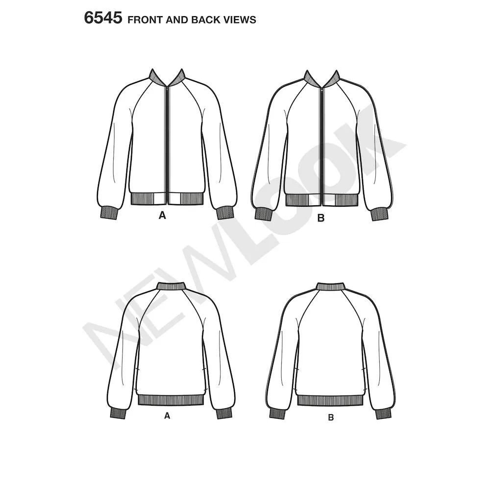 Newlook Pattern 6545 Misses' Flight Jacket