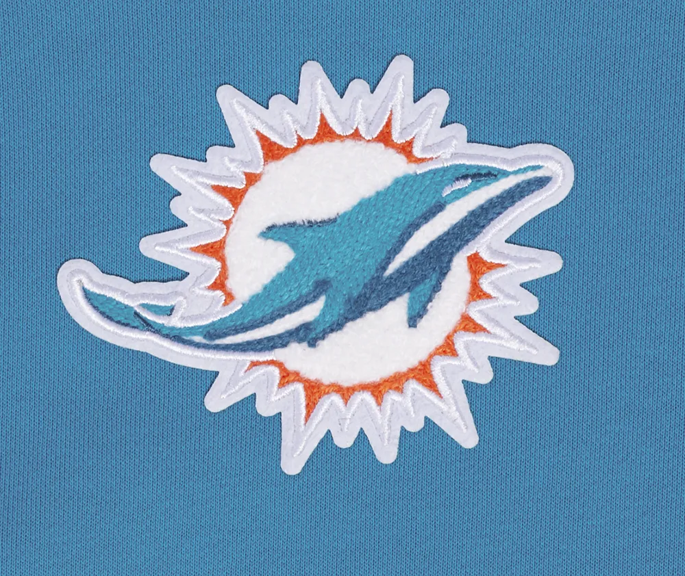 NFL MIAMI DOLPHINS CLASSIC WOMEN'S FLC CROPPED PO HOODIE (TEAL)