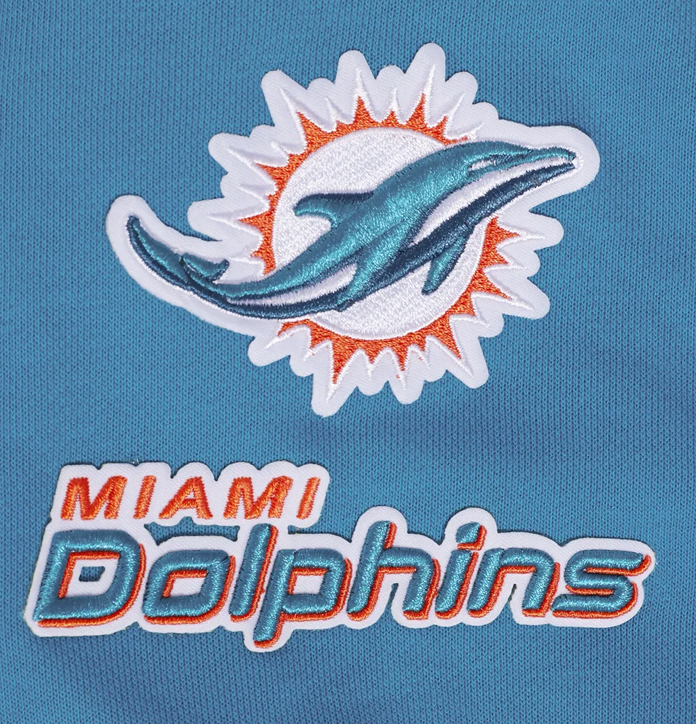 NFL MIAMI DOLPHINS CLASSIC WOMEN'S FLC CROPPED PO HOODIE (TEAL)