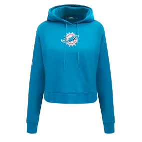 NFL MIAMI DOLPHINS CLASSIC WOMEN'S FLC CROPPED PO HOODIE (TEAL)