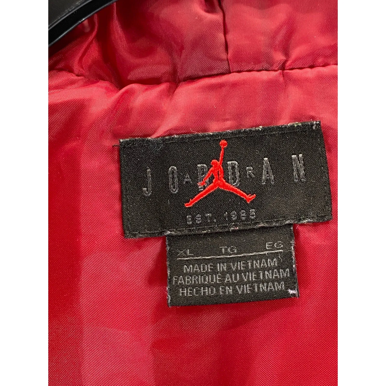 NIKE JORDAN Kid's Red/Gray Sherpa Two-Fer Hooded Zip-Up Puffer Jacket SZ XL
