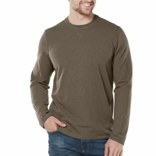 NWT Free Country Men's Long Sleeve Soft Brushed Crew Neck Moisture Wicking Shirt