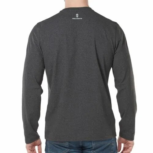NWT Free Country Men's Long Sleeve Soft Brushed Crew Neck Moisture Wicking Shirt