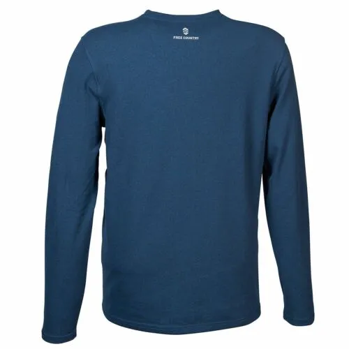 NWT Free Country Men's Long Sleeve Soft Brushed Crew Neck Moisture Wicking Shirt