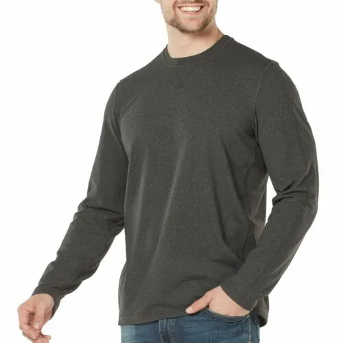 NWT Free Country Men's Long Sleeve Soft Brushed Crew Neck Moisture Wicking Shirt