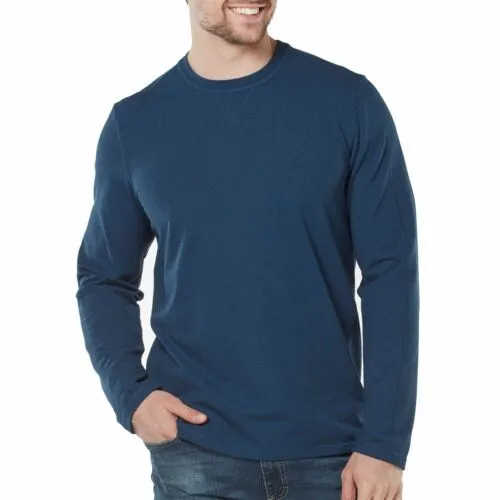 NWT Free Country Men's Long Sleeve Soft Brushed Crew Neck Moisture Wicking Shirt