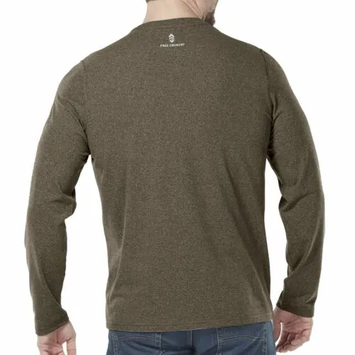 NWT Free Country Men's Long Sleeve Soft Brushed Crew Neck Moisture Wicking Shirt
