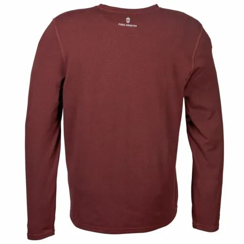 NWT Free Country Men's Long Sleeve Soft Brushed Crew Neck Moisture Wicking Shirt