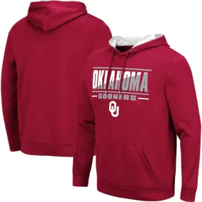 Oklahoma Sooners NCAA UK Medium Colosseum Slash Stack 2.0 Pullover Hoodie - Crimson