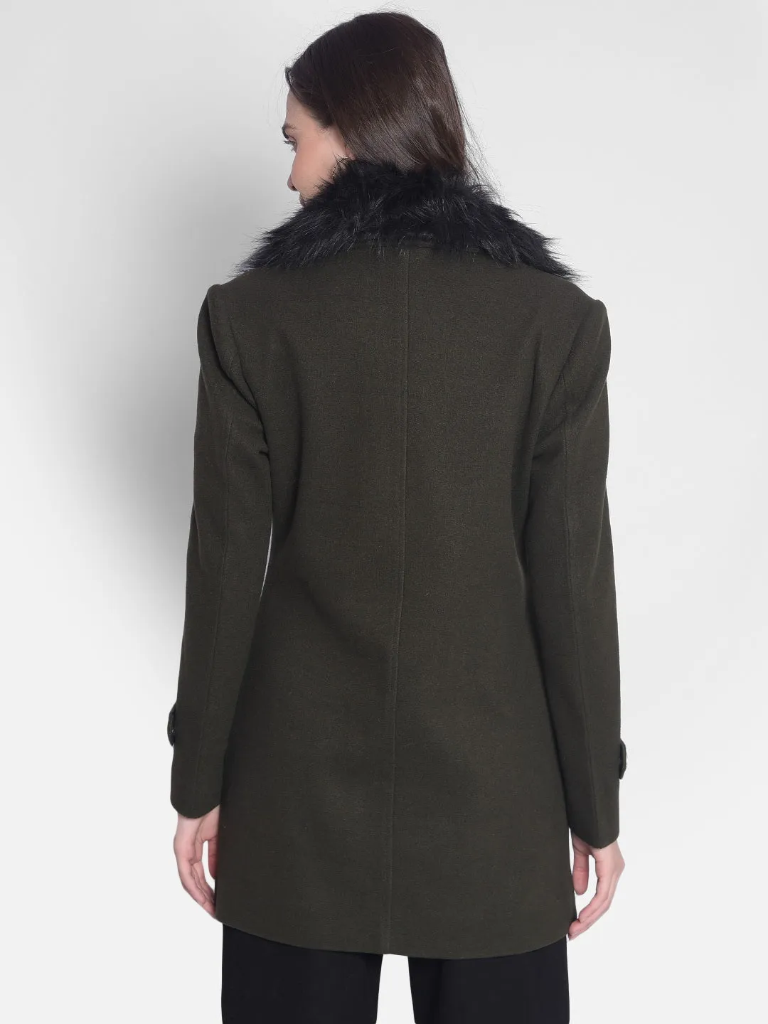 Olive Double-Breasted Overcoat