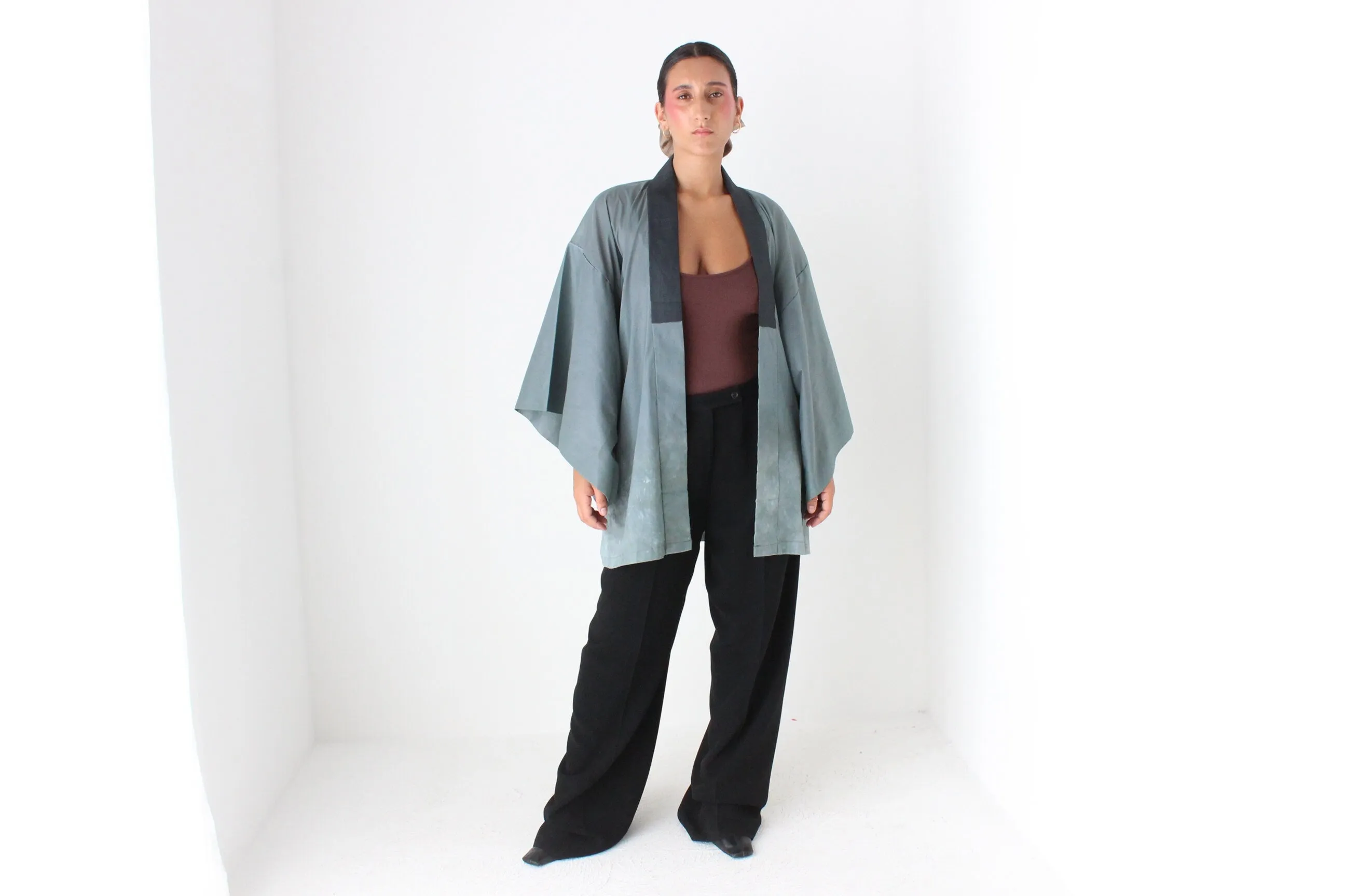One of a Kind Vintage 1980s Hand Painted Japanese Tiger Kimono