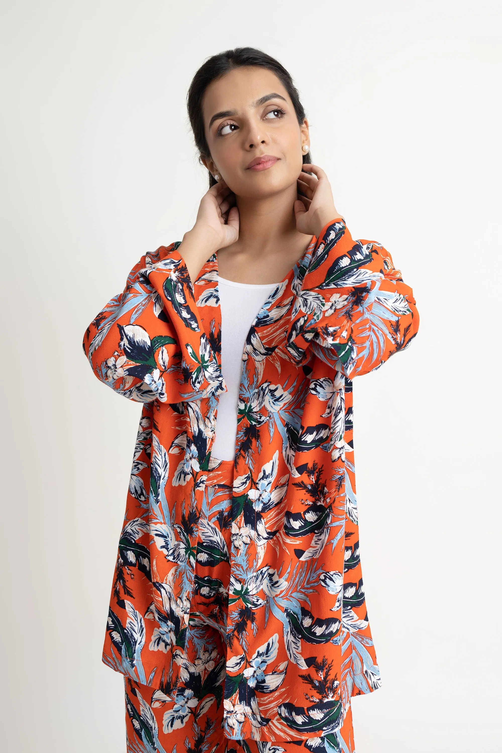 Orange Kimono Jacket