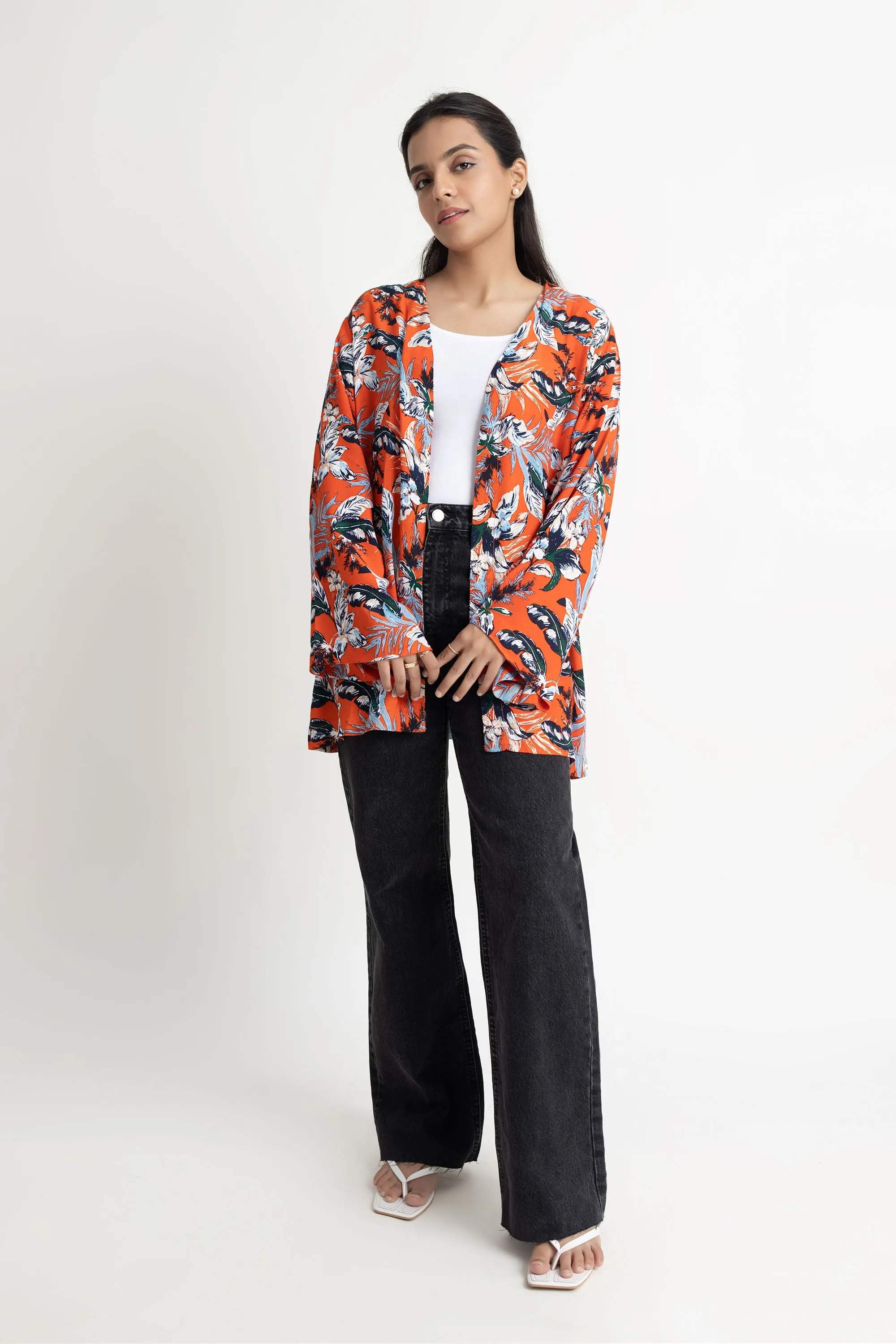 Orange Kimono Jacket