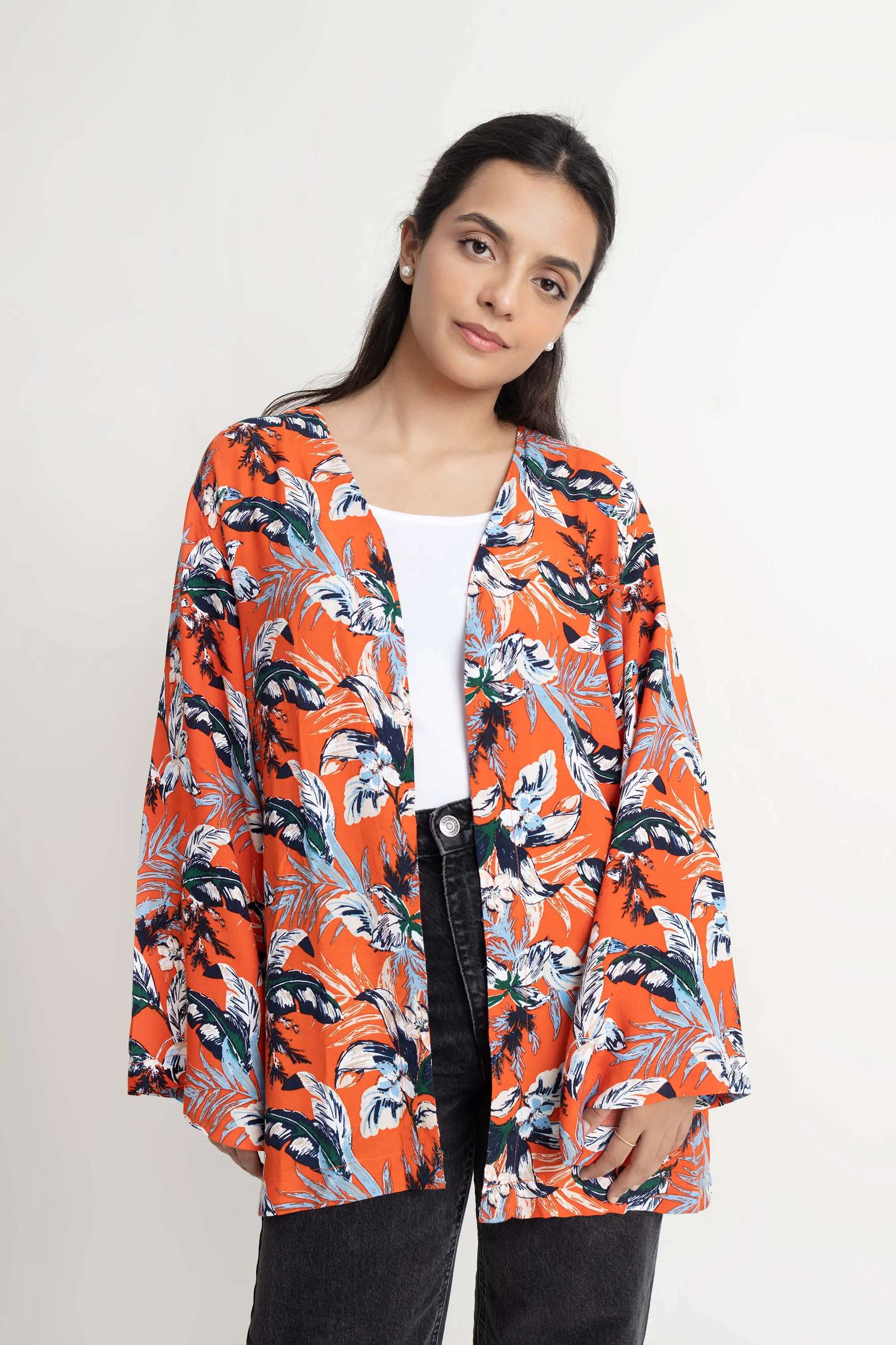 Orange Kimono Jacket
