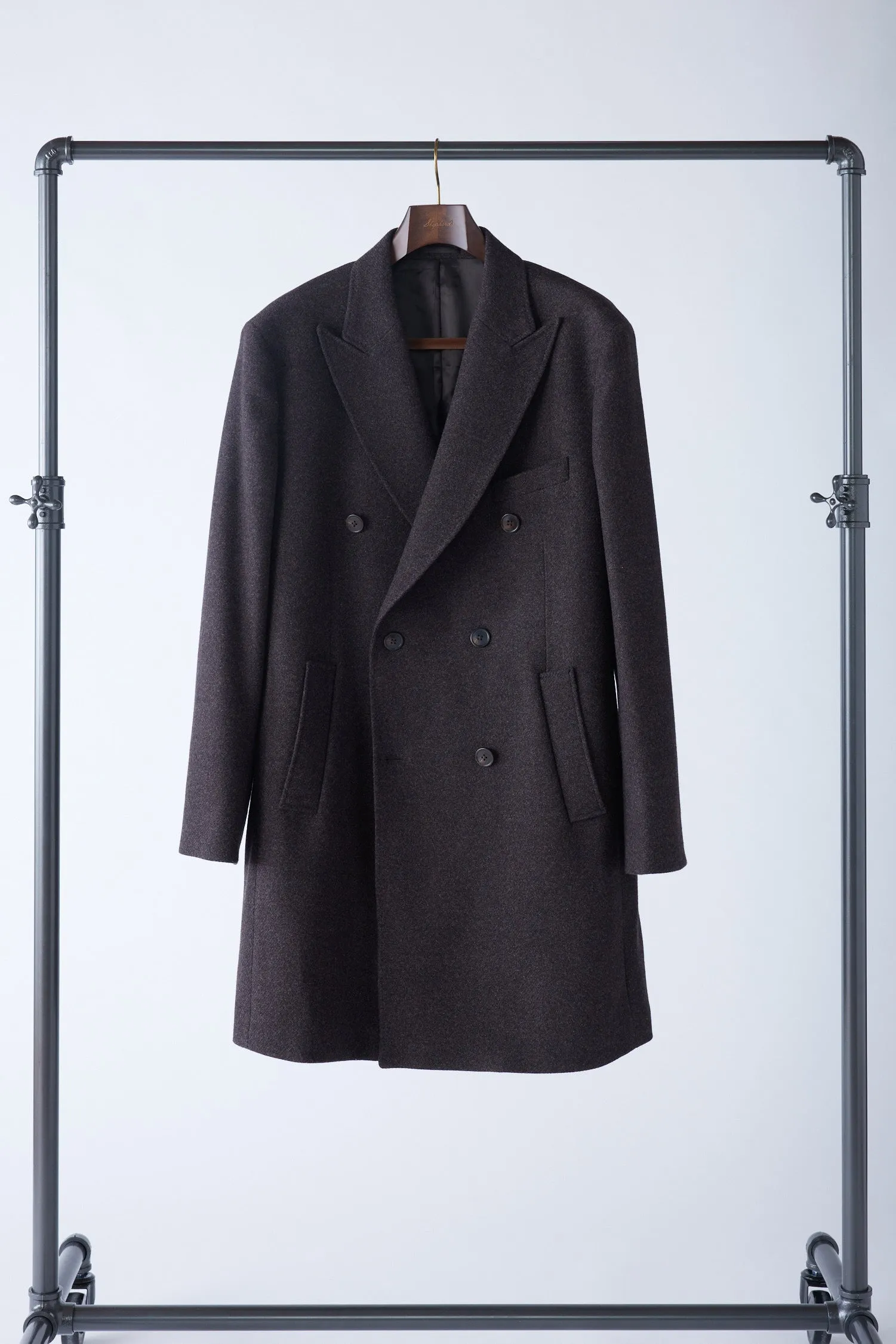 Peak Lapel Double-Breasted Overcoat